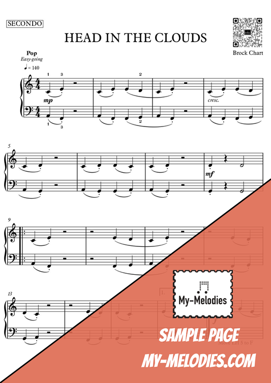 Head in the Clouds | Duet for Two Students in a Pop Style (Late Elementary)