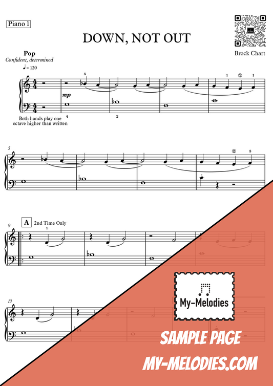 Down, Not Out | Pop Piece for 3-Part Piano Ensemble (Late Elementary)