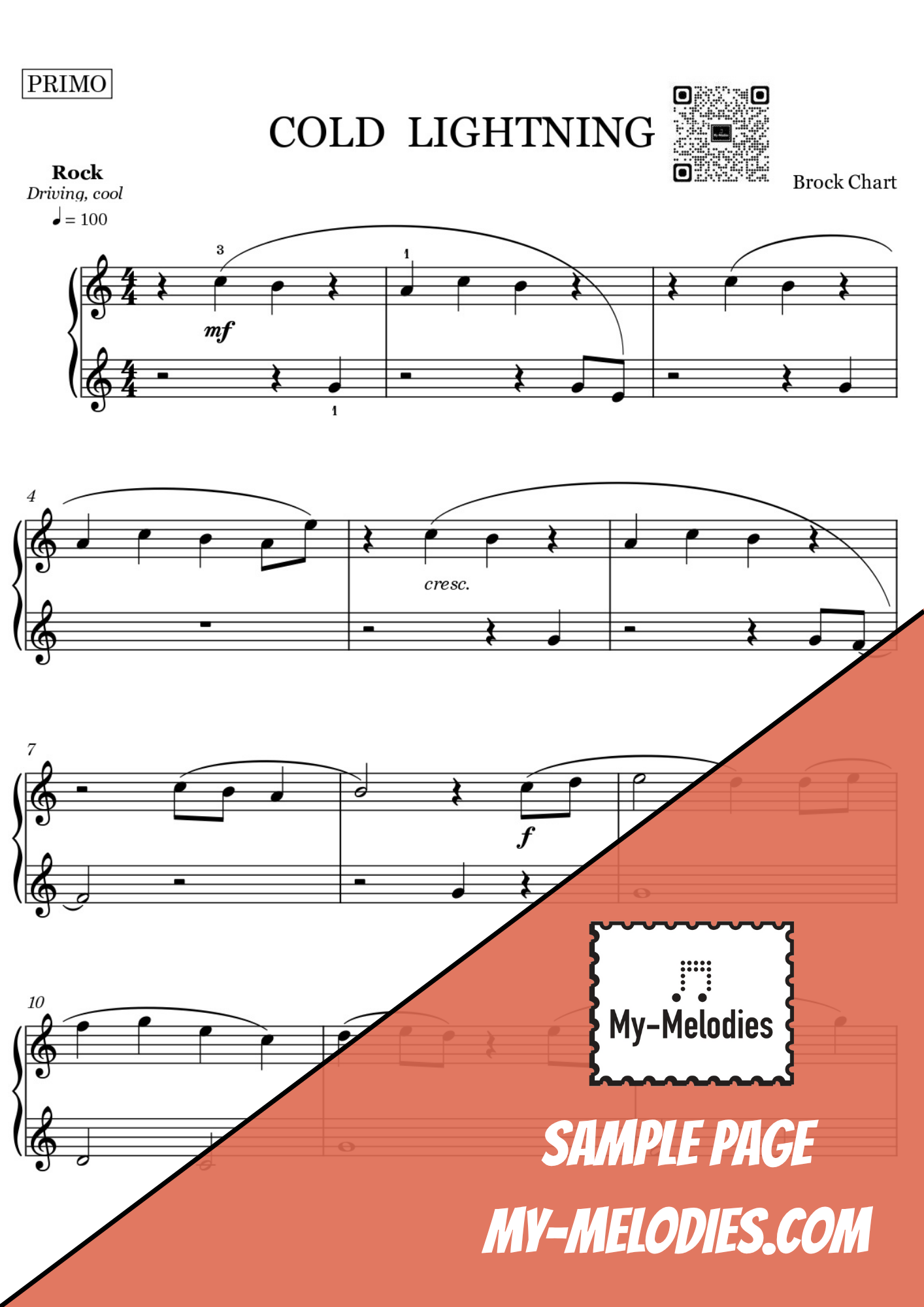 Cold Lightning | Rock Duet for Two Students (Elementary)