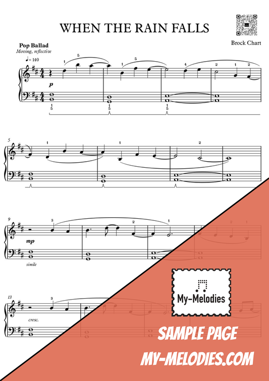 When the Rain Falls | Pop Piece for Solo Piano (Early Intermediate)
