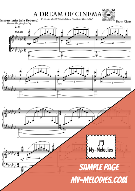 A Dream of Cinema | Impressionist Piece for Solo Piano (Late Intermediate)