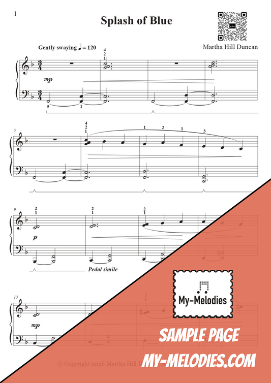 Splash of Blue | Jazz Piece for Solo Piano (Late Elementary)