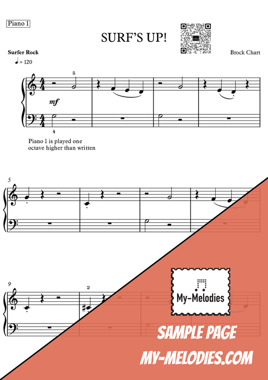 Surf's Up! | Rock Piece for 4-Part Piano Ensemble (Multi-Level)