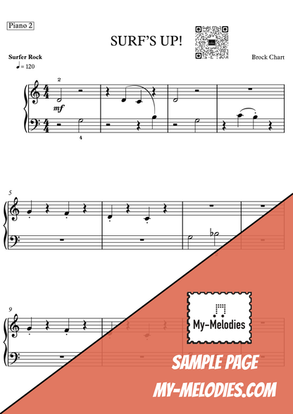 Surf's Up! | Rock Piece for 4-Part Piano Ensemble (Multi-Level)