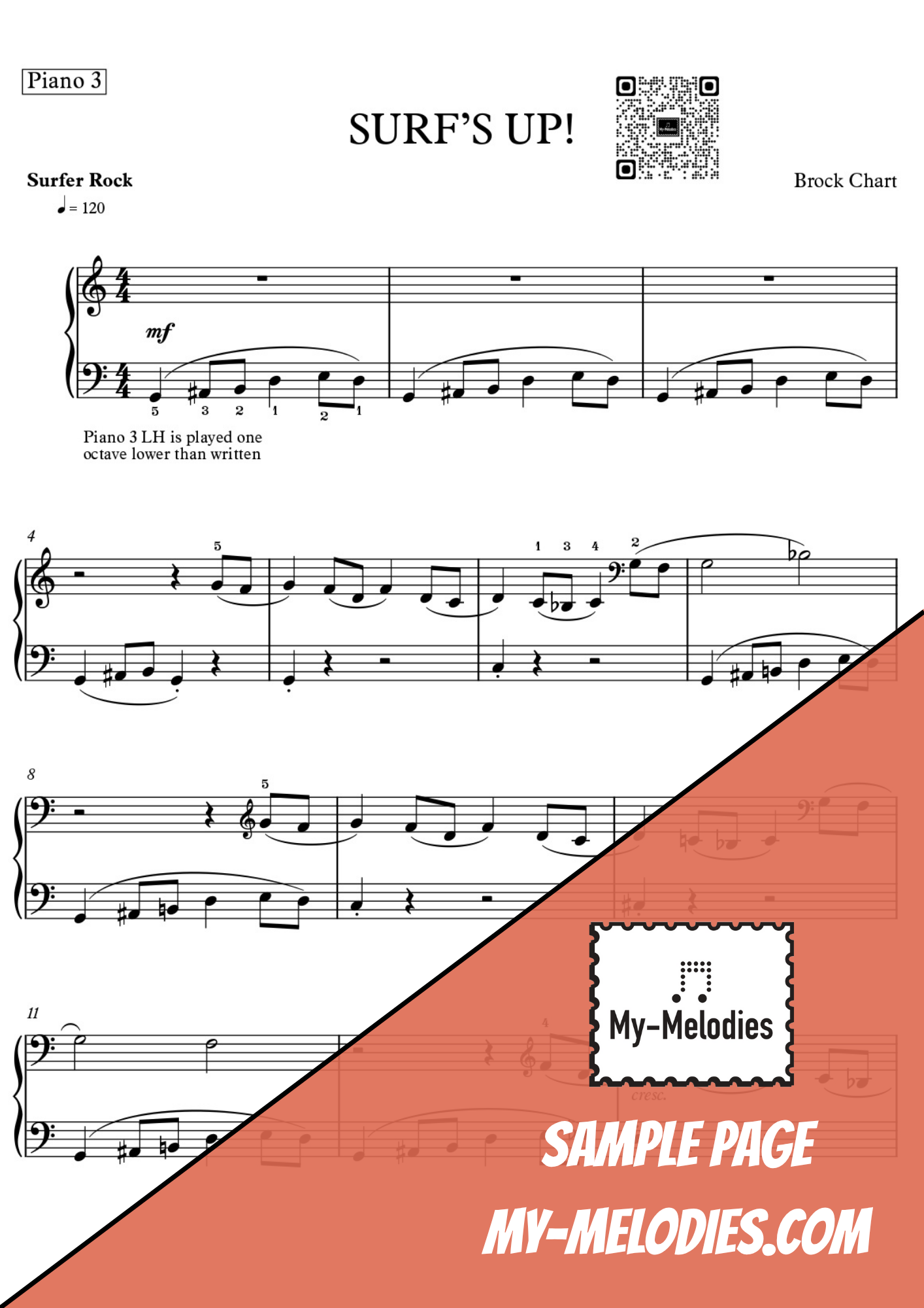 Surf's Up! | Rock Piece for 4-Part Piano Ensemble (Multi-Level)