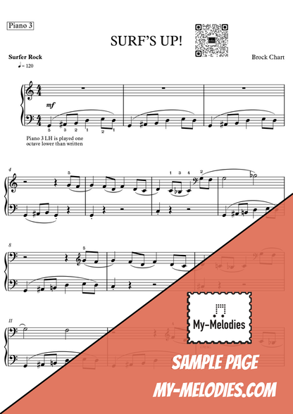 Surf's Up! | Rock Piece for 4-Part Piano Ensemble (Multi-Level)
