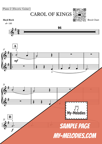 Carol of Kings | Rock Christmas Piece for 4-Part Piano Ensemble (Multi-Level)