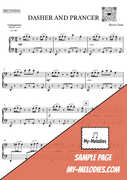 Dasher and Prancer | Contemporary Christmas Duet for Two Students (Intermediate)