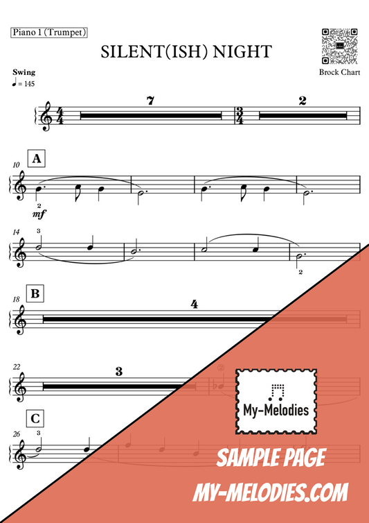 Silent(ish) Night | Jazzy Holiday Piece for 4-Part Piano Ensemble (Multi-Level)