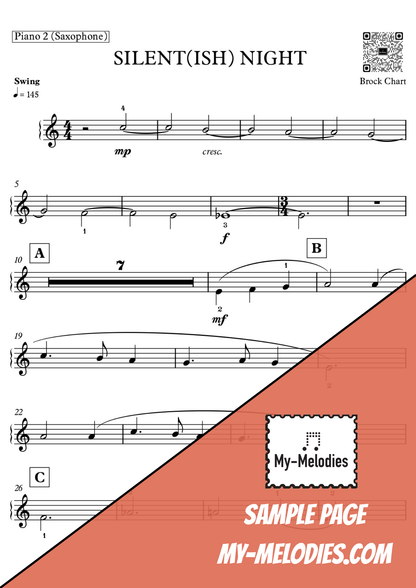 Silent(ish) Night | Jazzy Holiday Piece for 4-Part Piano Ensemble (Multi-Level)