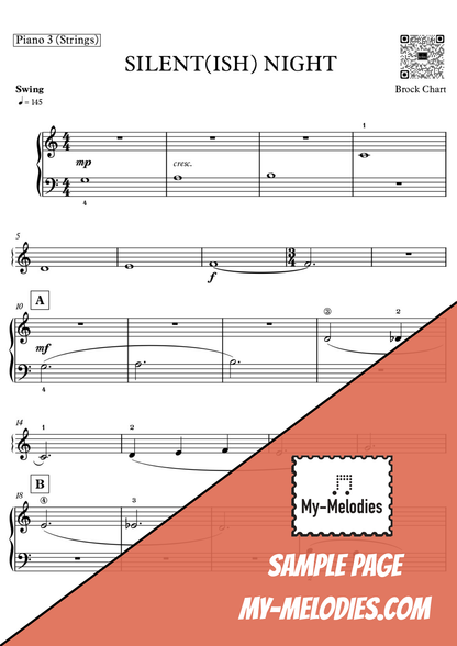 Silent(ish) Night | Jazzy Holiday Piece for 4-Part Piano Ensemble (Multi-Level)