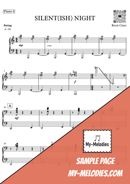 Silent(ish) Night | Jazzy Holiday Piece for 4-Part Piano Ensemble (Multi-Level)