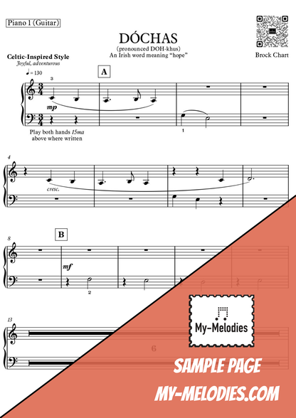 Dóchas | Celtic-Inspired Piece for 4-Part Piano Ensemble (Late Elementary)