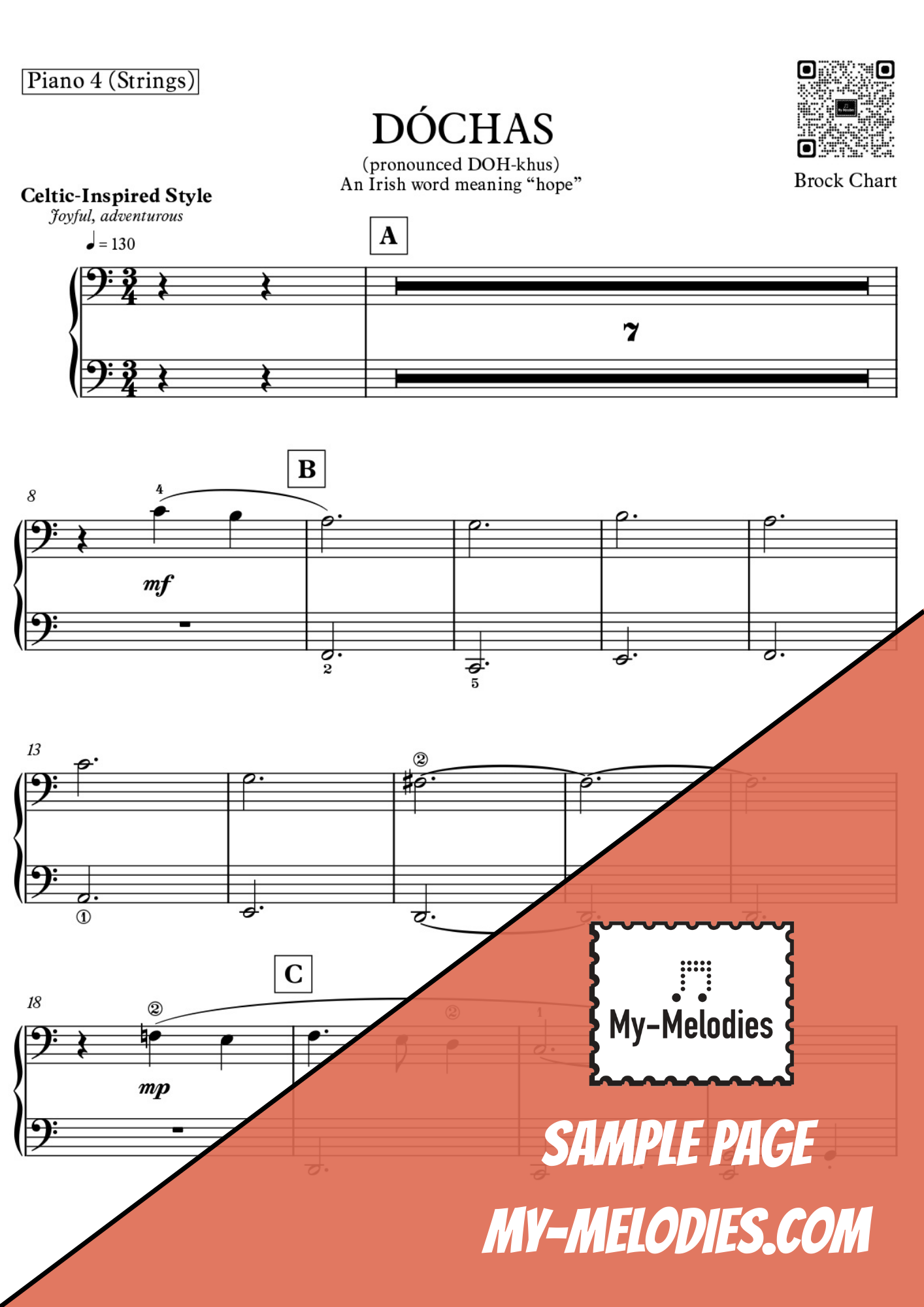 Dóchas | Celtic-Inspired Piece for 4-Part Piano Ensemble (Late Elementary)