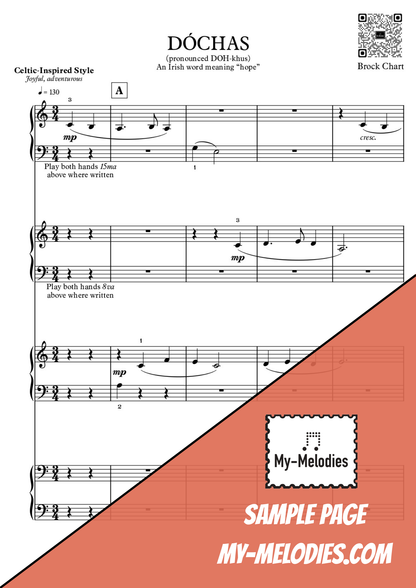 Dóchas | Celtic-Inspired Piece for 4-Part Piano Ensemble (Late Elementary)