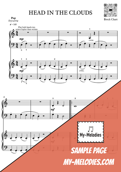 Head in the Clouds | Duet for Two Students in a Pop Style (Late Elementary)