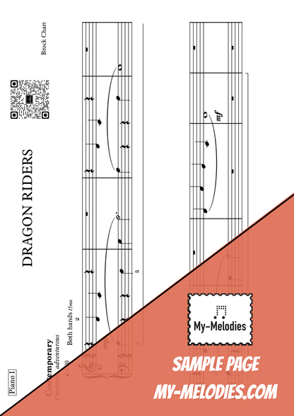 Dragon Riders | Contemporary Piece for 4-Part Piano Ensemble (Elementary)