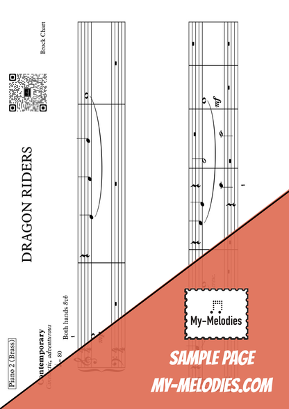 Dragon Riders | Contemporary Piece for 4-Part Piano Ensemble (Elementary)