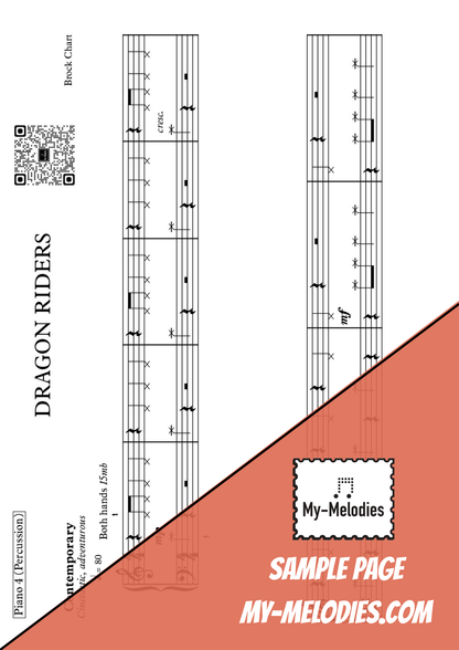Dragon Riders | Contemporary Piece for 4-Part Piano Ensemble (Elementary)
