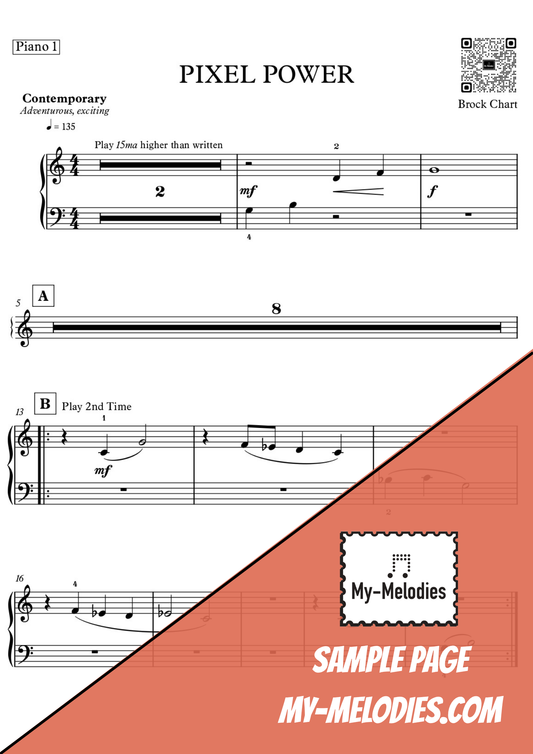 Pixel Power | Contemporary Piece for 4-Part Piano Ensemble (Elementary)
