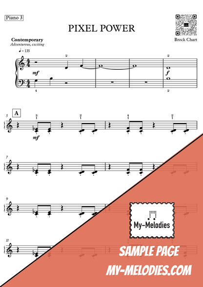 Pixel Power | Contemporary Piece for 4-Part Piano Ensemble (Elementary)