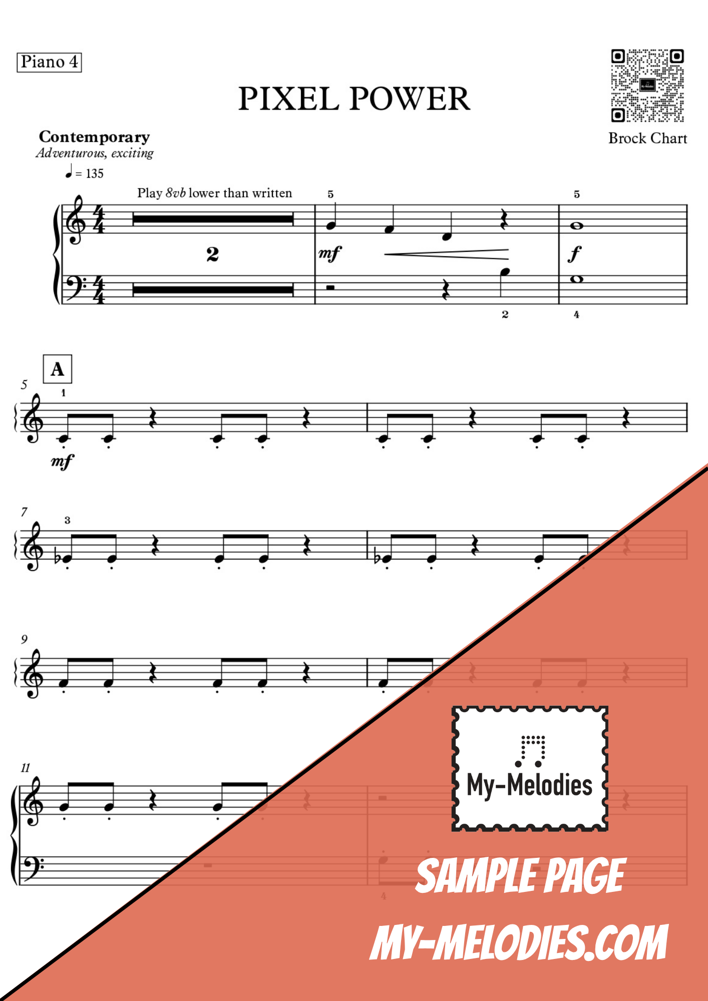 Pixel Power | Contemporary Piece for 4-Part Piano Ensemble (Elementary)