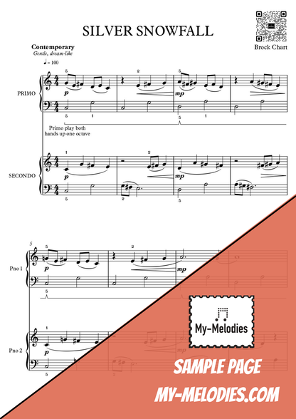 Silver Snowfall | Winter Duet for Two Students in a Contemporary Style (Late Elementary)