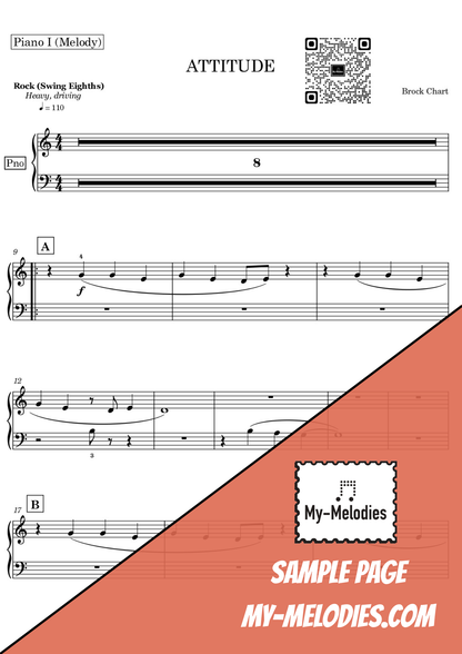 Attitude | Rock Piece for 4-Part Piano Ensemble (Late Elementary)