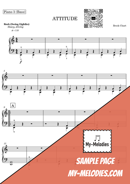 Attitude | Rock Piece for 4-Part Piano Ensemble (Late Elementary)