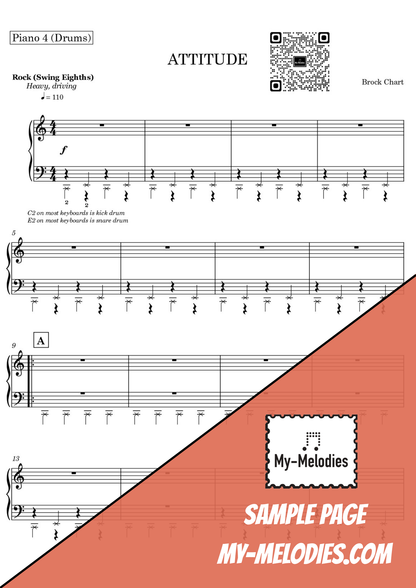 Attitude | Rock Piece for 4-Part Piano Ensemble (Late Elementary)