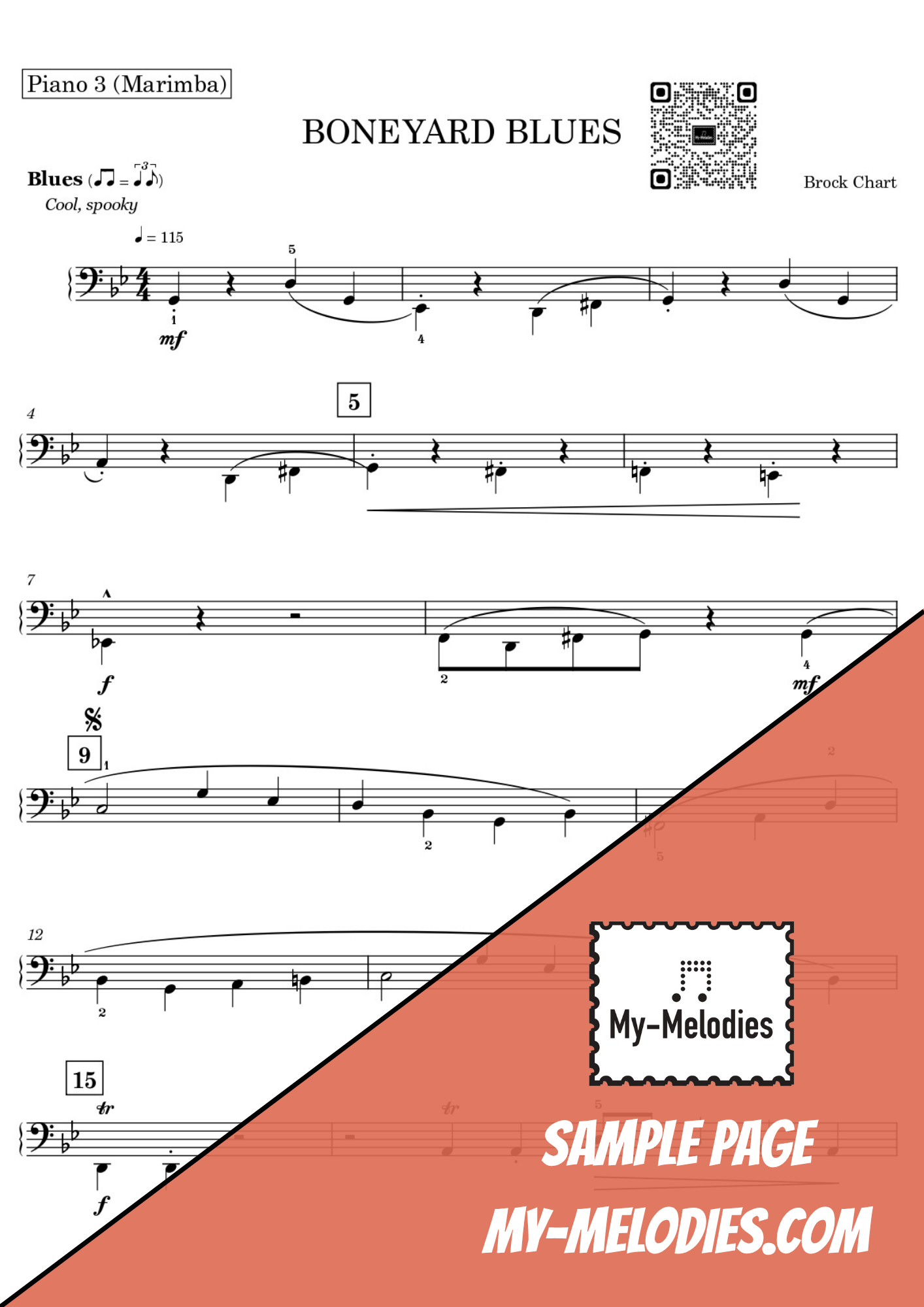 Boneyard Blues | Halloween Jazz Piece for 3-Part Piano Ensemble (Early Intermediate)