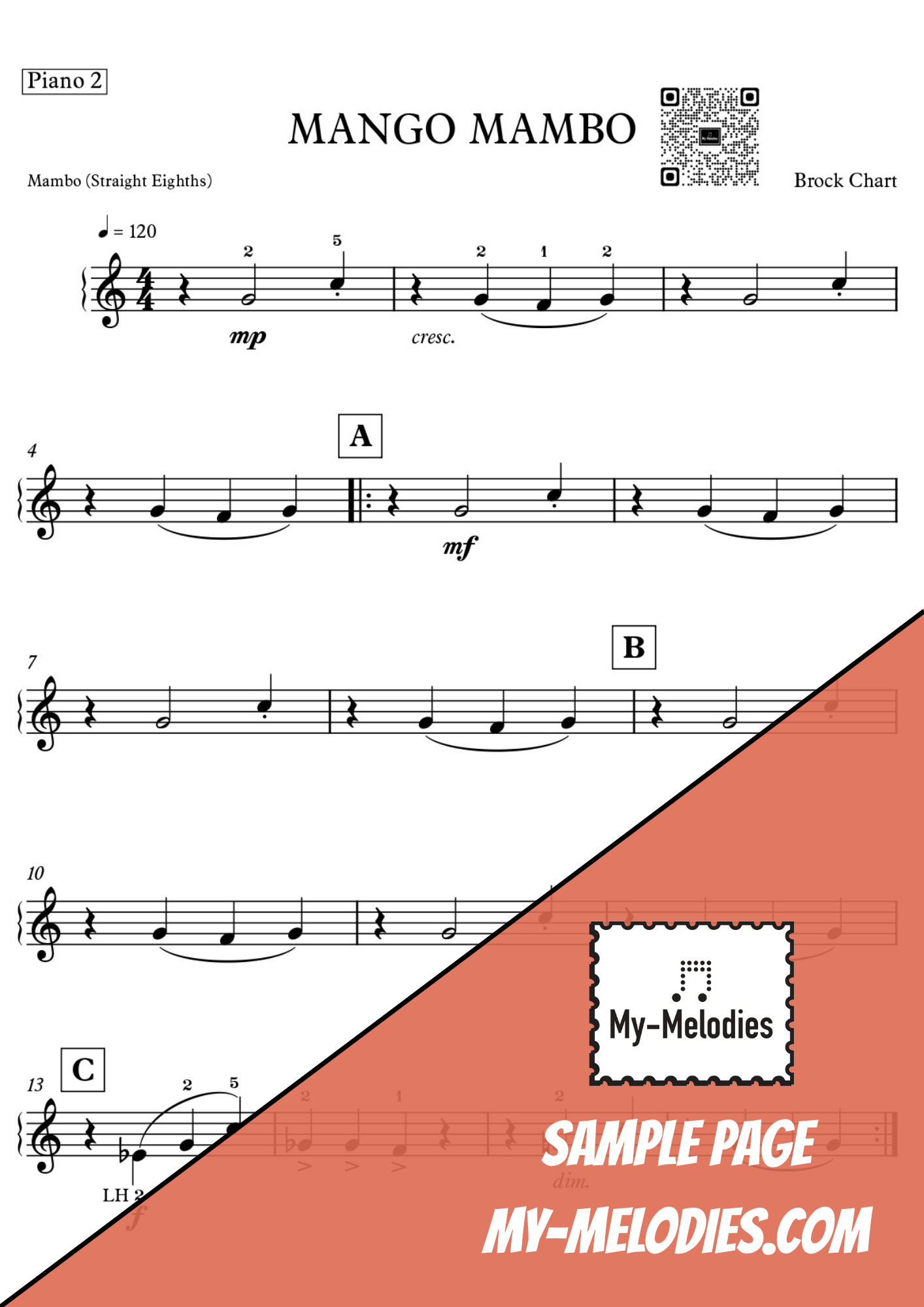 Mango Mambo | Latin Jazz Piece for 4-Part Piano Ensemble (Multi-Level)