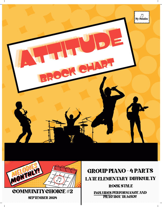 Attitude | Rock Piece for 4-Part Piano Ensemble (Late Elementary)