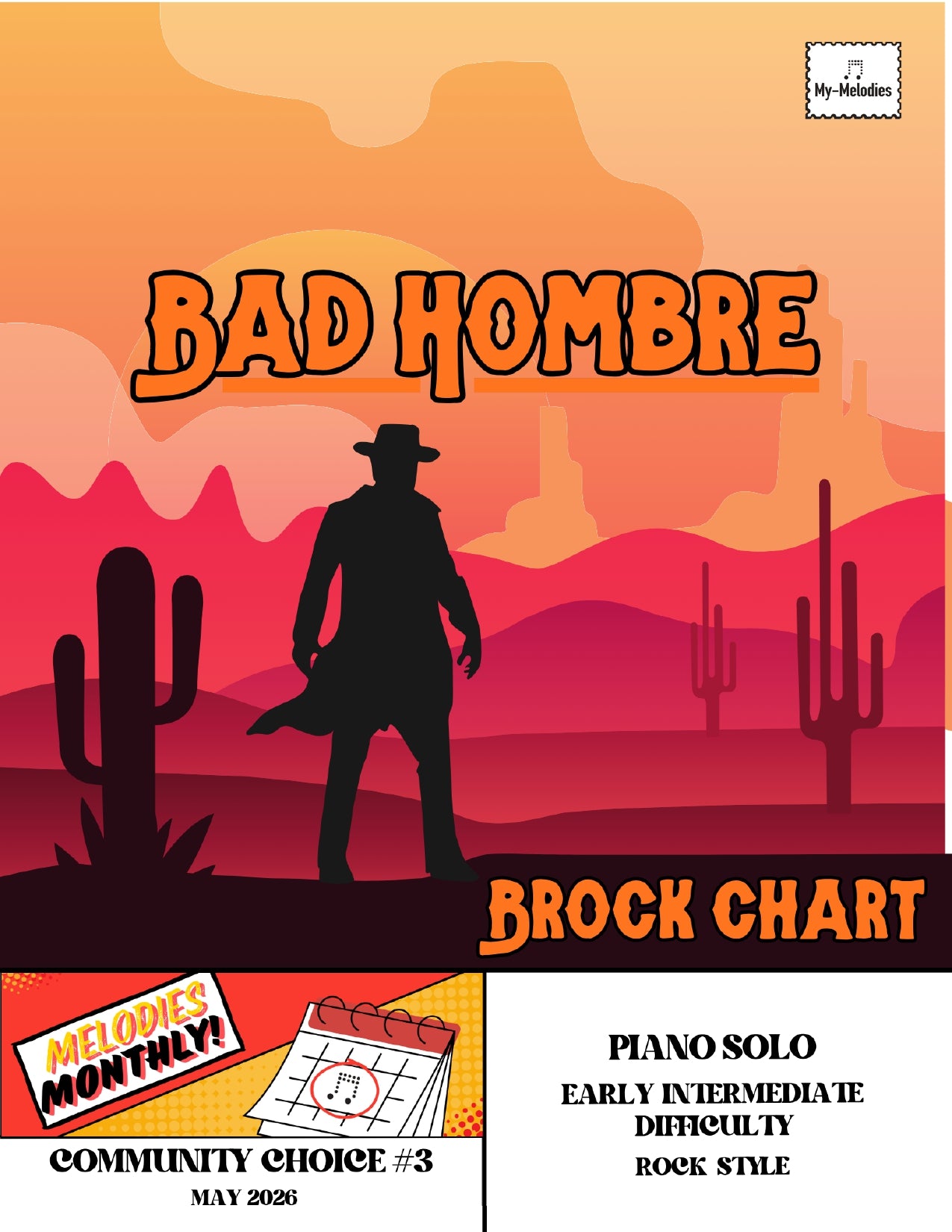 Bad Hombre | Rock Piece for Solo Piano (Early Intermediate)