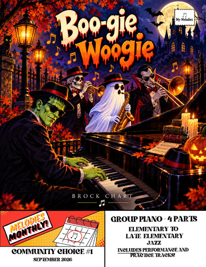 Boo-gie Woogie | Jazz Piece for 4-Part Piano Ensemble (Elementary)