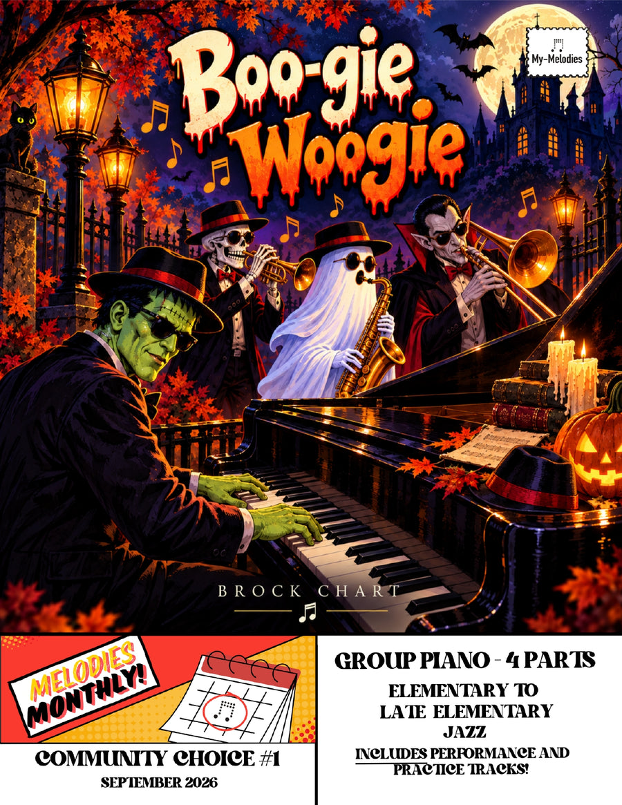Boo-gie Woogie | Jazz Piece for 4-Part Piano Ensemble (Elementary)