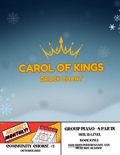 Carol of Kings | Rock Christmas Piece for 4-Part Piano Ensemble (Multi-Level)