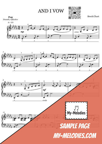 And I Vow | Pop Piece for Solo Piano (Intermediate)