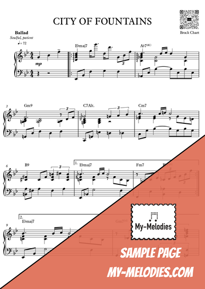 City of Fountains | Jazz Piece for Solo Piano (Intermediate)