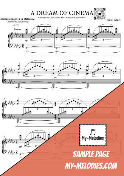 A Dream of Cinema | Impressionist Piece for Solo Piano (Late Intermediate)