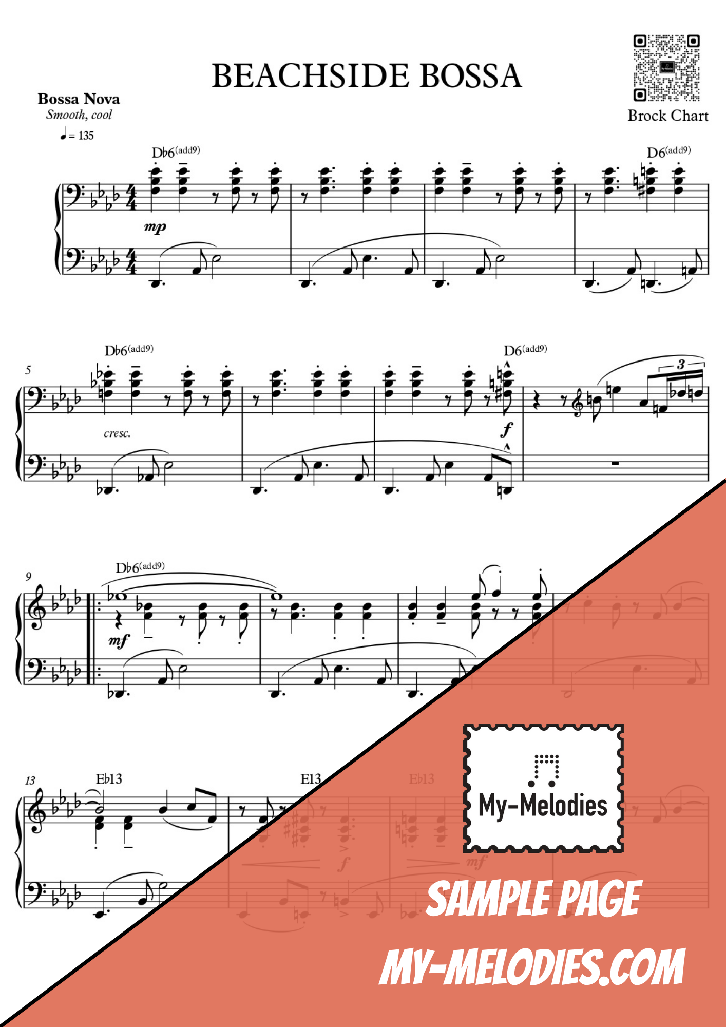 Beachside Bossa | Latin Jazz Piece for Solo Piano (Late Intermediate)