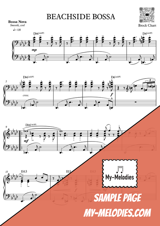 Beachside Bossa | Latin Jazz Piece for Solo Piano (Late Intermediate)