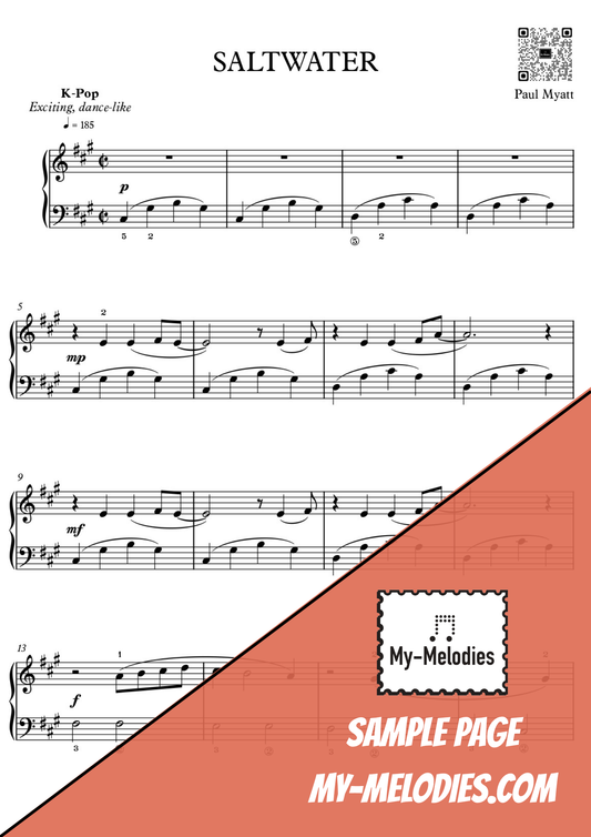 Saltwater | Pop Piece for Solo Piano (Early Intermediate)