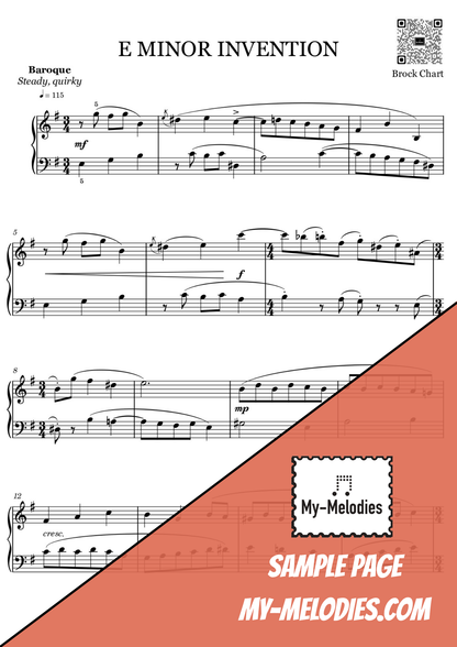 Invention in E Minor | Baroque Piece for Solo Piano (Intermediate)