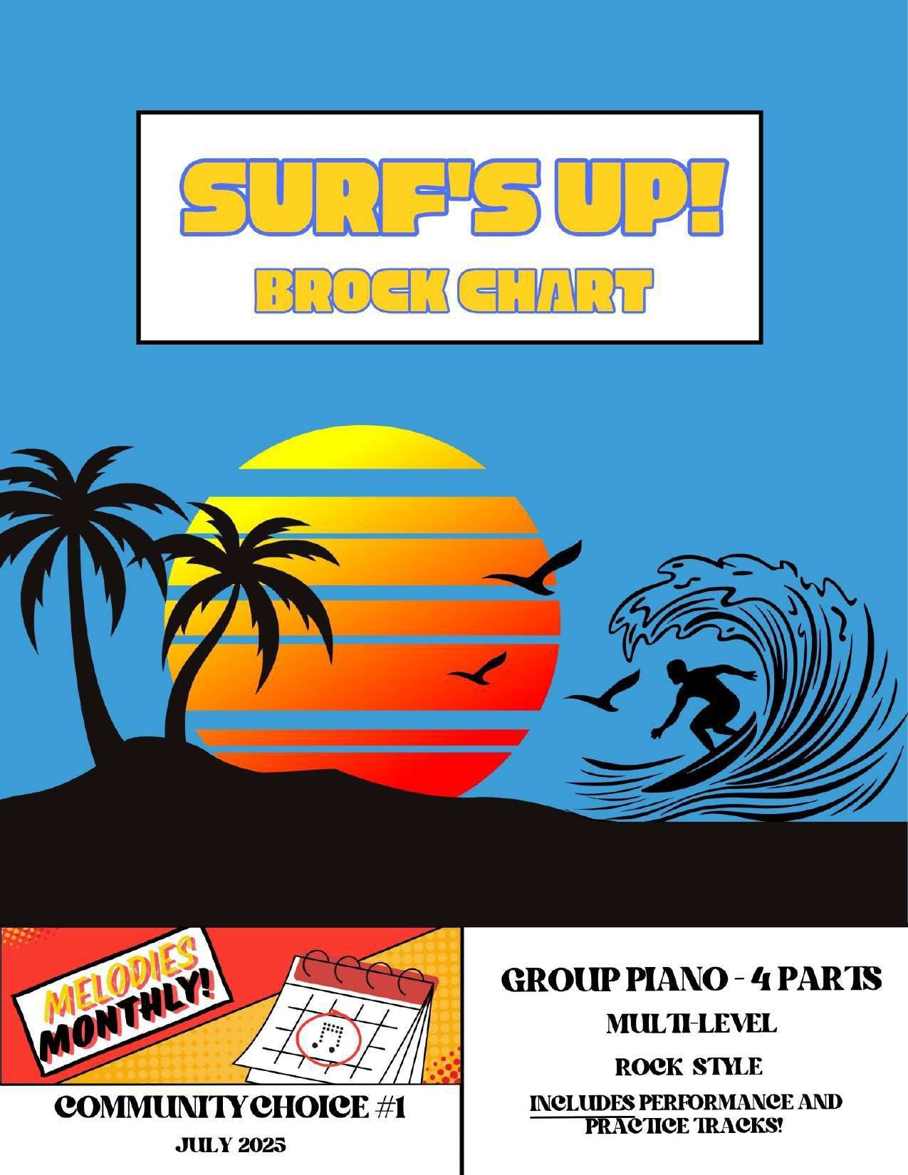 Surf's Up! | Rock Piece for 4-Part Piano Ensemble (Multi-Level)